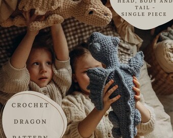 Dragon Crochet Pattern PDF, Amigurumi Dragon Pattern, Plush Dragon Toy Tutorial, Stuffed Dragon Crochet, Digital Download