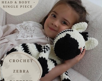 Crochet Pattern Zebra Toy, PDF Amigurumi Pattern, Snuggle Zebra Plushie, Digital Download, Zebra Lovey Pattern