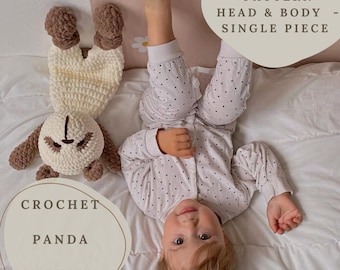 Crochet Panda Pattern, Amigurumi Panda Toy, Lovey Panda Comforter, Snuggler Panda, Panda Security Blanket, PDF Digital Pattern, Baby Gift