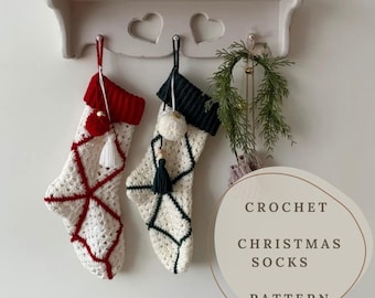 Crochet Pattern for Christmas Stocking, PDF Amigurumi Crochet Pattern, Christmas Nursery Decor, Wall Decor, Winter Christmas Decor