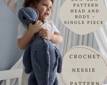 Crochet Pattern for Snuggle Loch Nessie Monster Toy, PDF Amigurumi Crochet Pattern Nessie Plushie  Toy, Digital Download Pattern