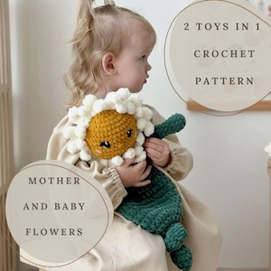Crochet Combo Flower Snuggler Pattern, PDF Amigurumi Crochet Pattern Flower, Lovey Flower Toy, Comforter Flower Toy, Baby Shower, Baby Gift