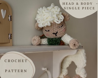 Crochet Pattern for Snuggle Sheep Toy, PDF Amigurumi Crochet Pattern Sheep Plushie Toy, Digital Download Pattern