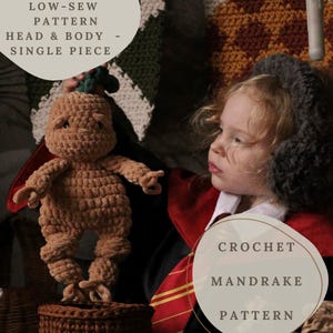 Häkelanleitung für Snuggle Alraune - PDF Amigurumi Häkelanleitung, von Harry Potter inspiriertes Alraun-Plüschtier, digitaler Download