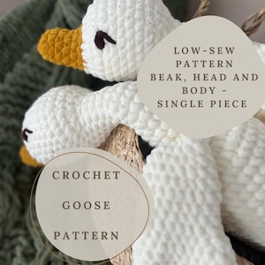 Crochet Pattern for Snuggle Goose Toy, PDF Amigurumi Crochet Pattern Goose, Plushie Goose Toy, Digital Download Goose Pattern