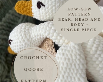 Crochet Pattern for Snuggle Goose Toy, PDF Amigurumi Crochet Pattern Goose, Plushie Goose Toy, Digital Download Goose Pattern