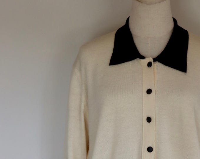 Pure Wool Two Tone Cardigan