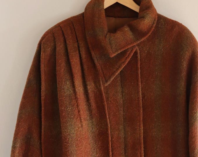 Vintage Wool Shoulder Scarf Coat
