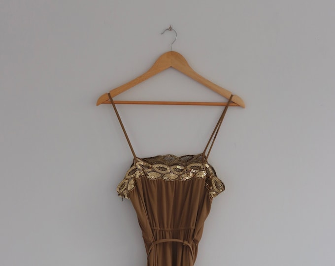 JOHN MARKS By Ann Tyrrell | 1970's Sequin Trim Dress