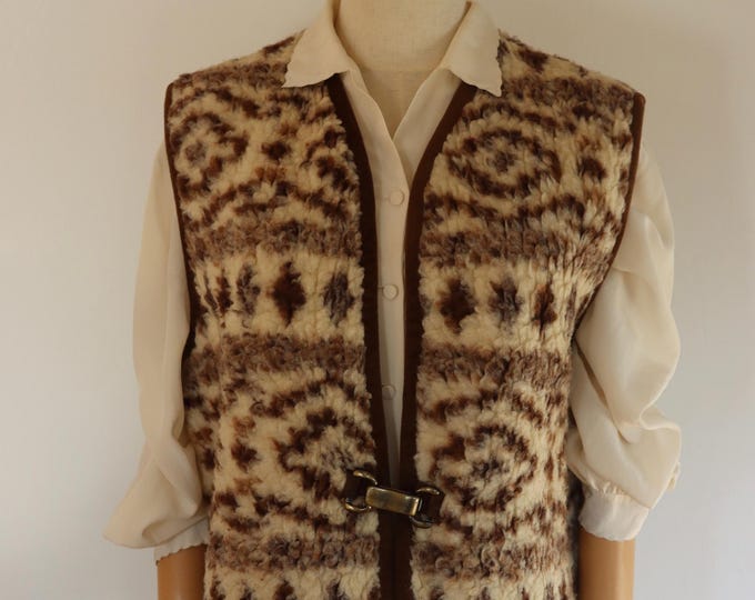 Vintage Unisex Pure New Wool Boho Gilet Waist Coat