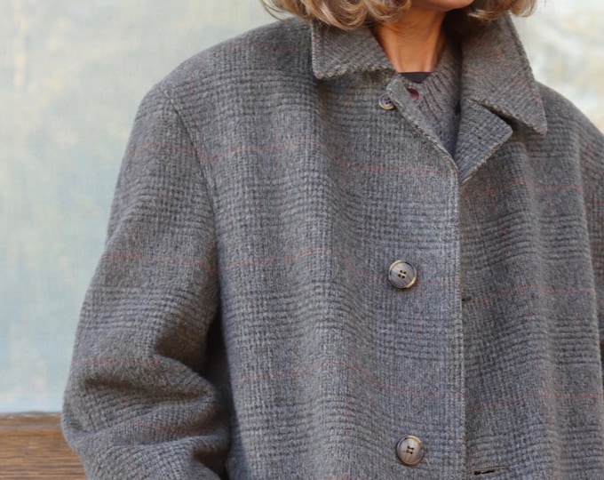 Loden-Frey Luxury Grey Wool Oversized Boyfriend Coat