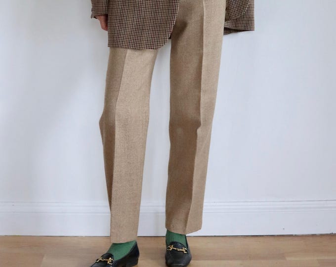 RODIER Paris Pleated 100% Wool Trousers