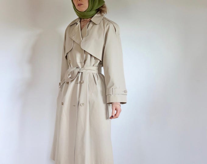 Vintage Czarina Beige Belted Trench Coat