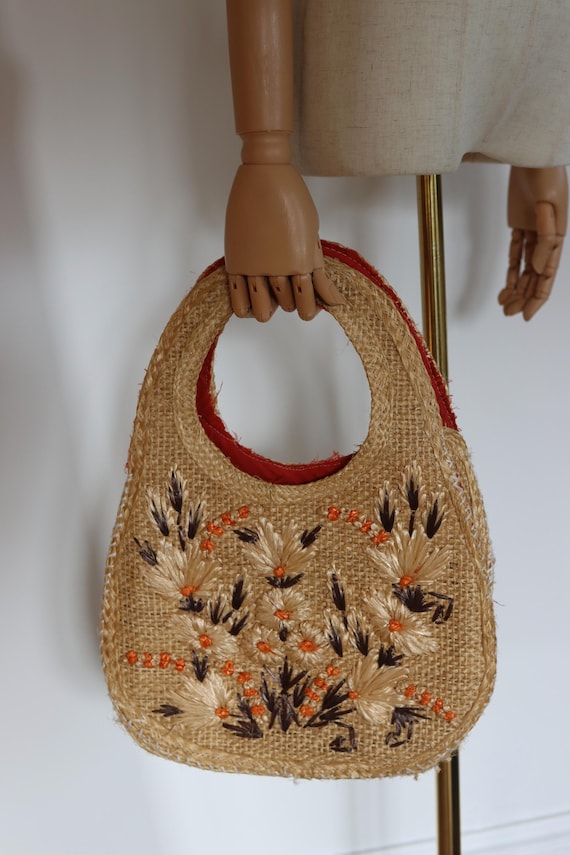 1960s Handmade Straw Bag