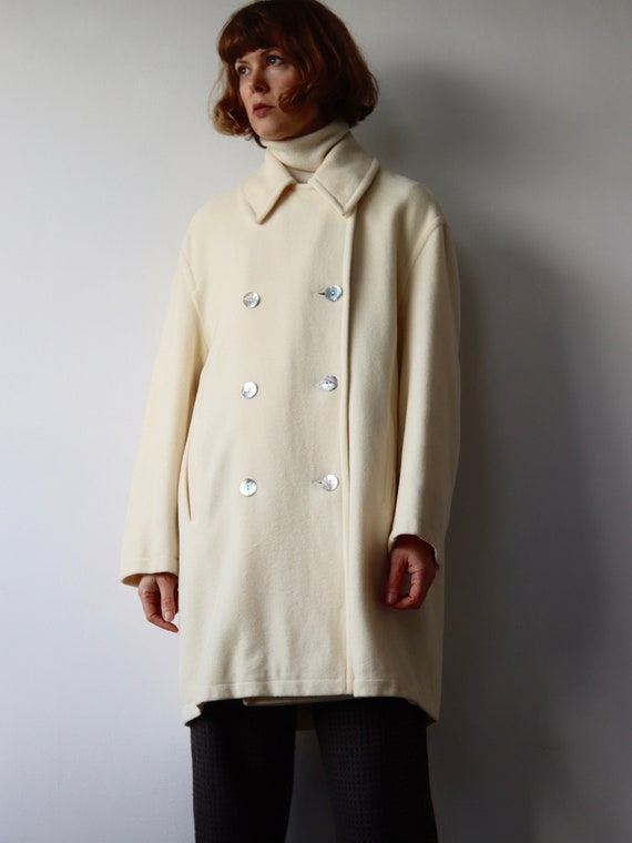 WALLIS | Winter Cream Double Breasted Oversized Pea Coat