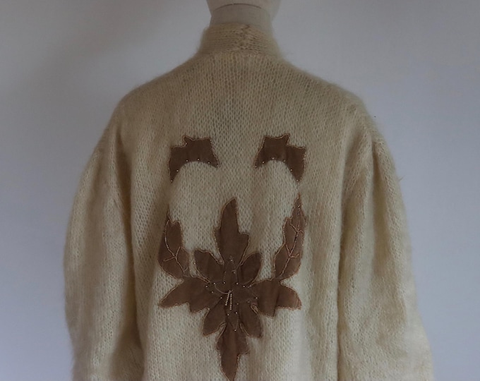 1980s Mohair Appliqué Cardigan