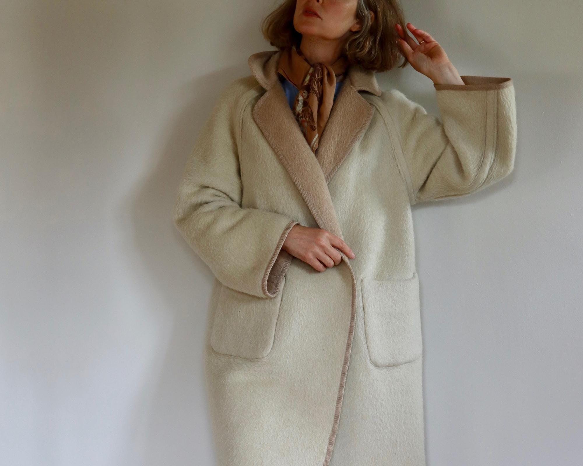 60s Lama far wool reversible coat ウール 1960s Llama Wool Blend Reversible Coat by English Lady - Etsy