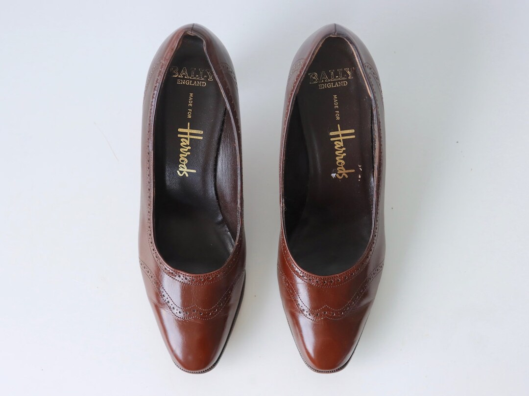 Escarpins BALLY Vintage En Cuir Bleu Pétrole - Taille 37.5 EU / 6 US - Très Bon état