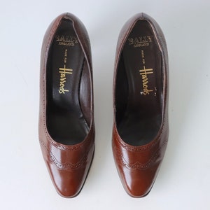 Vintage Brown Leather Bally for Harrods Pumps Shoes Heels image 1