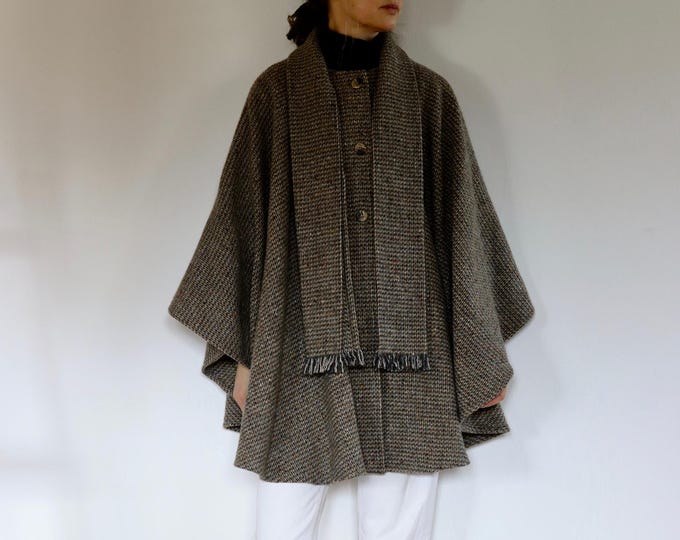 John Molloy Donegal Tweed Scarf Cape Coat Poncho