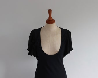 MARINA AVRAAM | Black Butterfly Sleeve Top