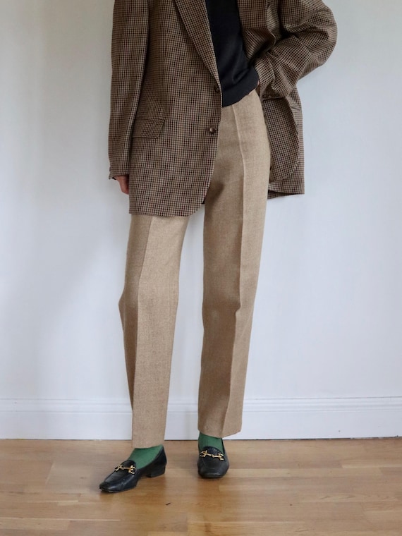 RODIER Paris Pleated 100% Wool Trousers