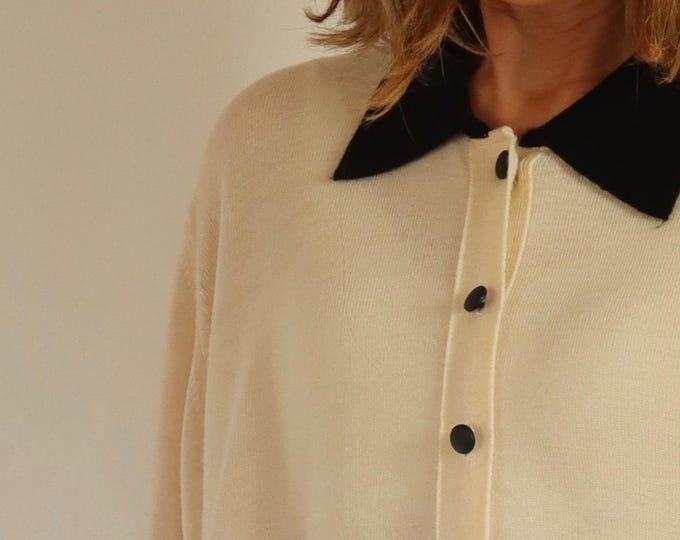 Pure Wool Two Tone Cardigan