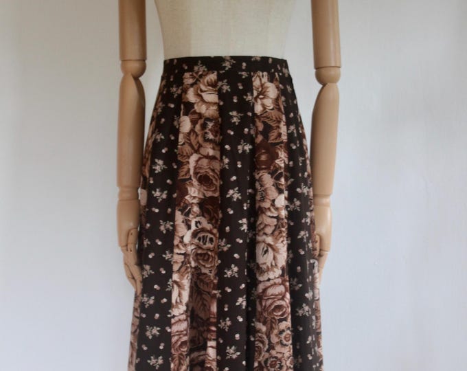 1970s Vintage David Silverman Autumn Print Skirt
