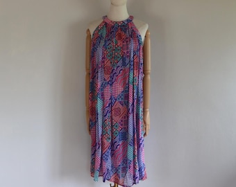 Sultana for Adini 1970s Indian Cotton Halterneck Dress