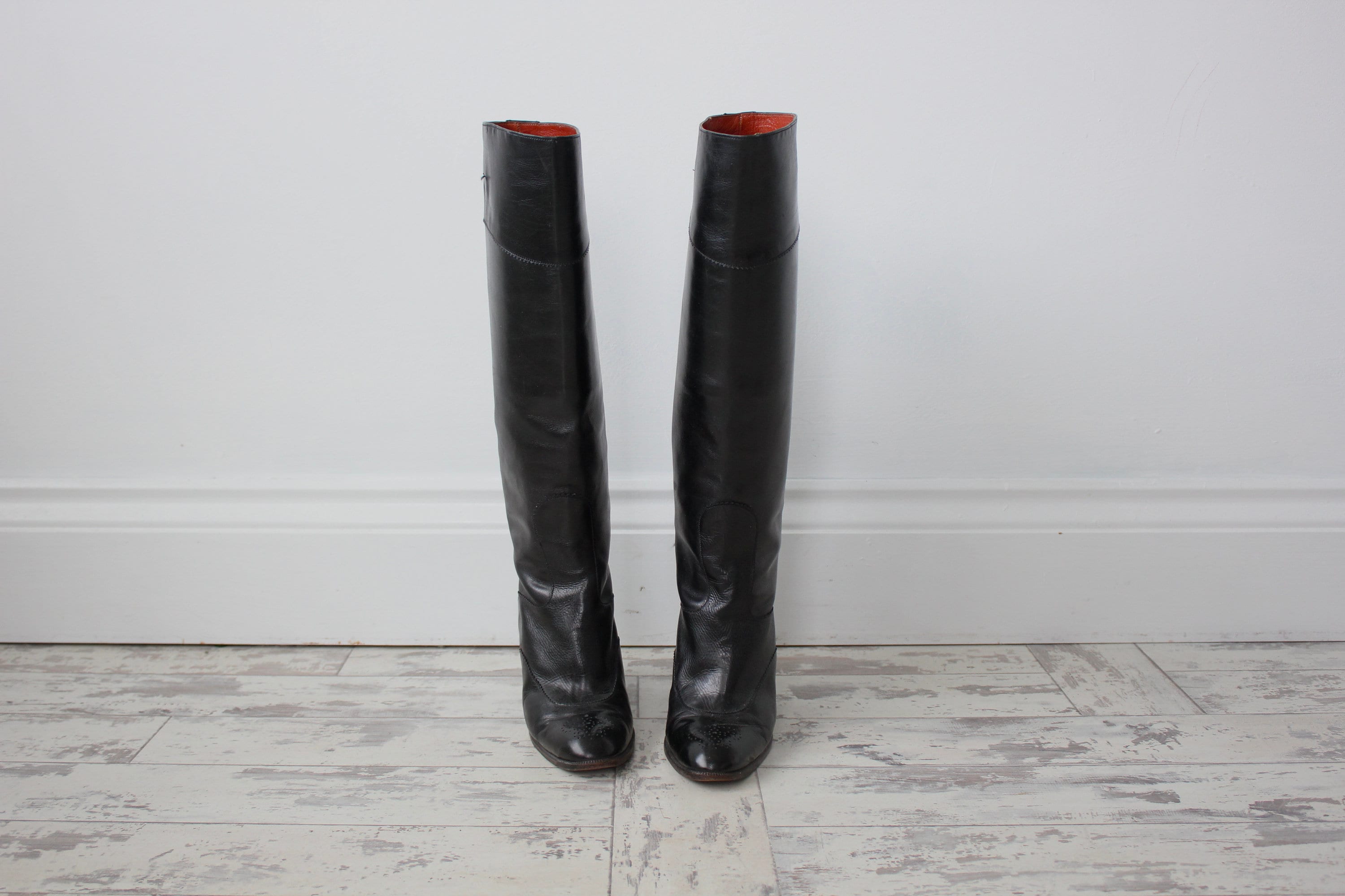 Scarpe Stivali Ysl Alti Stivaletti Saint Laurent In Vernice Nero