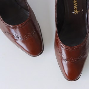 Vintage Brown Leather Bally for Harrods Pumps Shoes Heels image 4