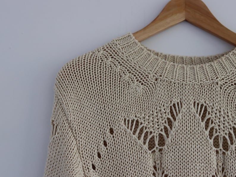 SANDRO Paris Beige Open Weave Long Sleeve Summer Knit image 4