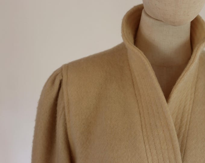 Cream Pure Wool Midi Coat