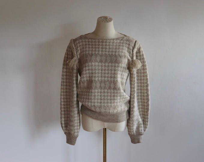 ESCADA | Vintage Dogtooth 1980's Jumper Pullover