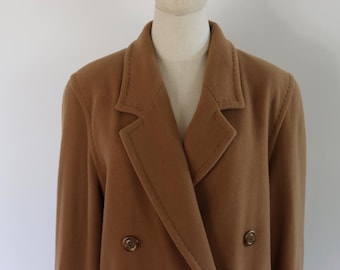 Double Breasted Camel Wool Coat