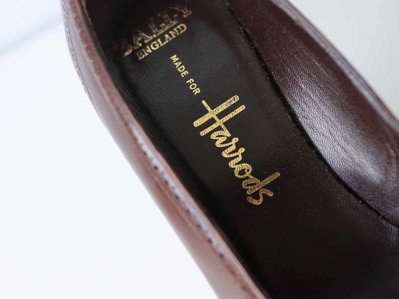 Vintage Brown Leather Bally for Harrods Pumps Shoes Heels image 6