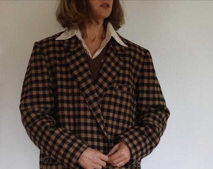 Diana Bentalls | Vintage Check Houndstooth Double Breasted Blazer