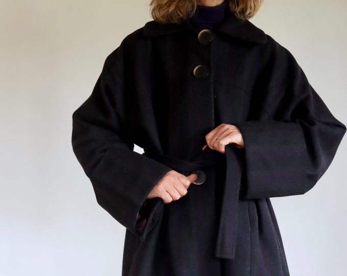SOLD Stefanel | Navy Belted Wool Coat