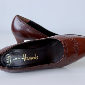 Vintage Brown Leather Bally for Harrods Pumps Shoes Heels image 9