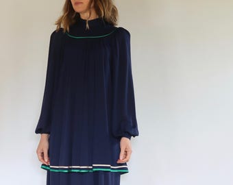 Lesley Sandra | Layered Navy Dress 1970s