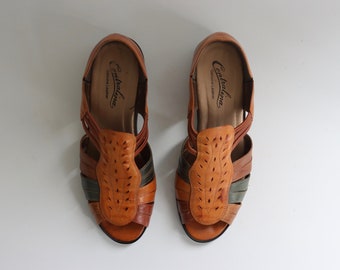 Vintage Boho Tan Leather Sandals