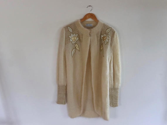 Vintage Mohair Knit Long Cardigan by Mary Ruane London