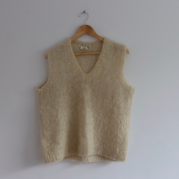 Vintage Mohair Hand Knitted Sleeveless Vest