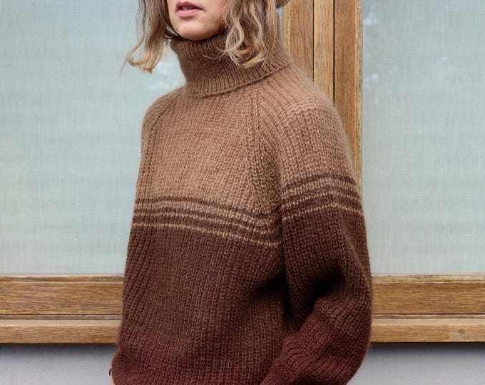 Vintage Mohair Brown Rollneck Jumper