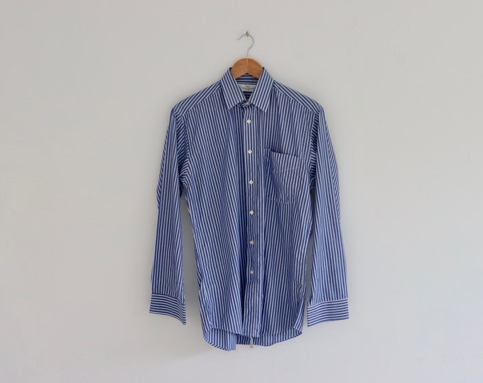 ST MICHAEL | Blue Stripe Oversized Button Down Cotton Shirt