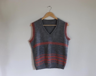 Grey Hand Knitted Vest