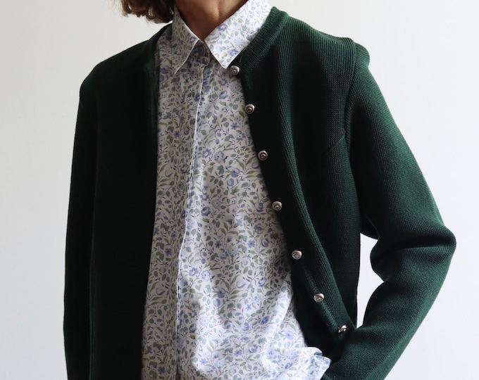 ASTRIFA | Green Pure Wool Bavarian Trachten Cardigan