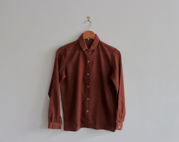 Vintage 60's Terracotta Brown Blouse