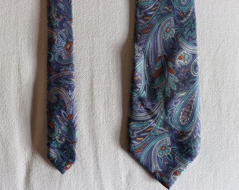 Liberty blue all silk tie with a paisley print