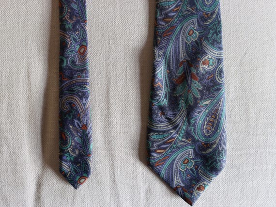 Liberty blue all silk tie with a paisley print